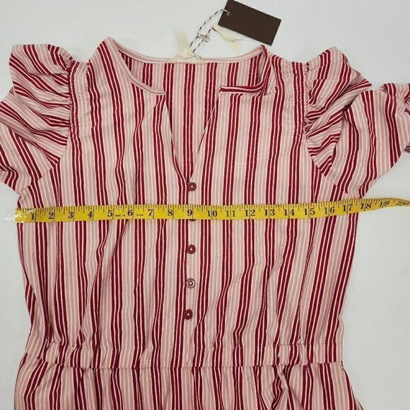 Matilda Jane Size Smal McIntosh Midi Stripe Knit Half Sleeve Dress Pink Red Cott - Picture 6 of 9